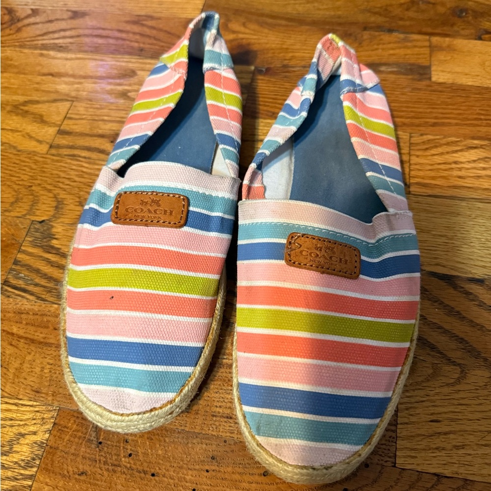 Coach Multicolor Striped Canvas Shoes